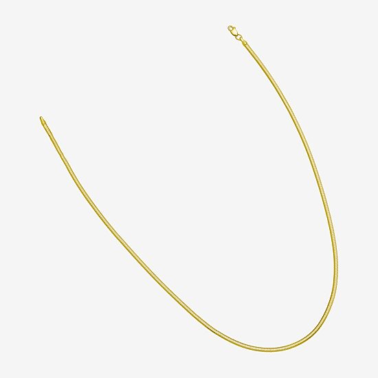 Unisex Adult 14K Gold 7 Inch Semisolid Snake Chain Bracelet
