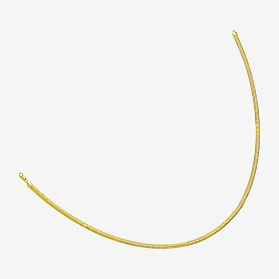 Unisex Adult 14K Gold 7 Inch Semisolid Snake Chain Bracelet