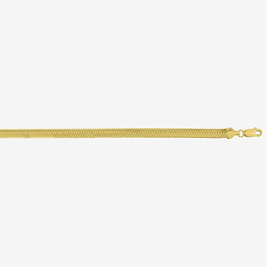 Unisex Adult 14K Gold 7 Inch Semisolid Snake Chain Bracelet