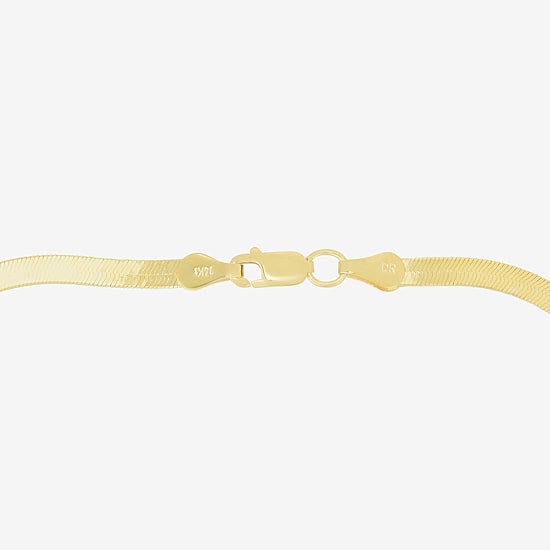 Unisex Adult 14K Gold 18 Inch Herringbone Chain Necklace
