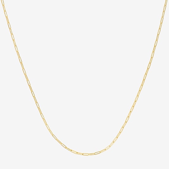 Unisex Adult 14K Gold 18 Inch Paperclip Chain Necklace
