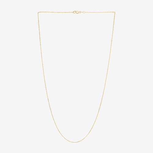 Womens 14K Gold 18 Inch Cable Chain Necklace, One Size, Yellow