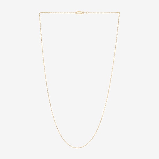 Womens 14K Gold 18 Inch Cable Chain Necklace