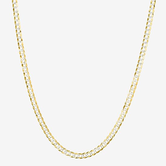 Mens 14K Gold 24 Inch Curb Chain Necklace