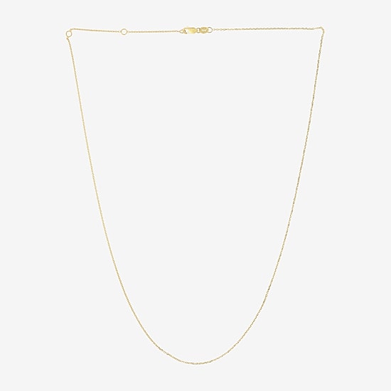 Womens 14K Gold 18 Inch Cable Chain Necklace