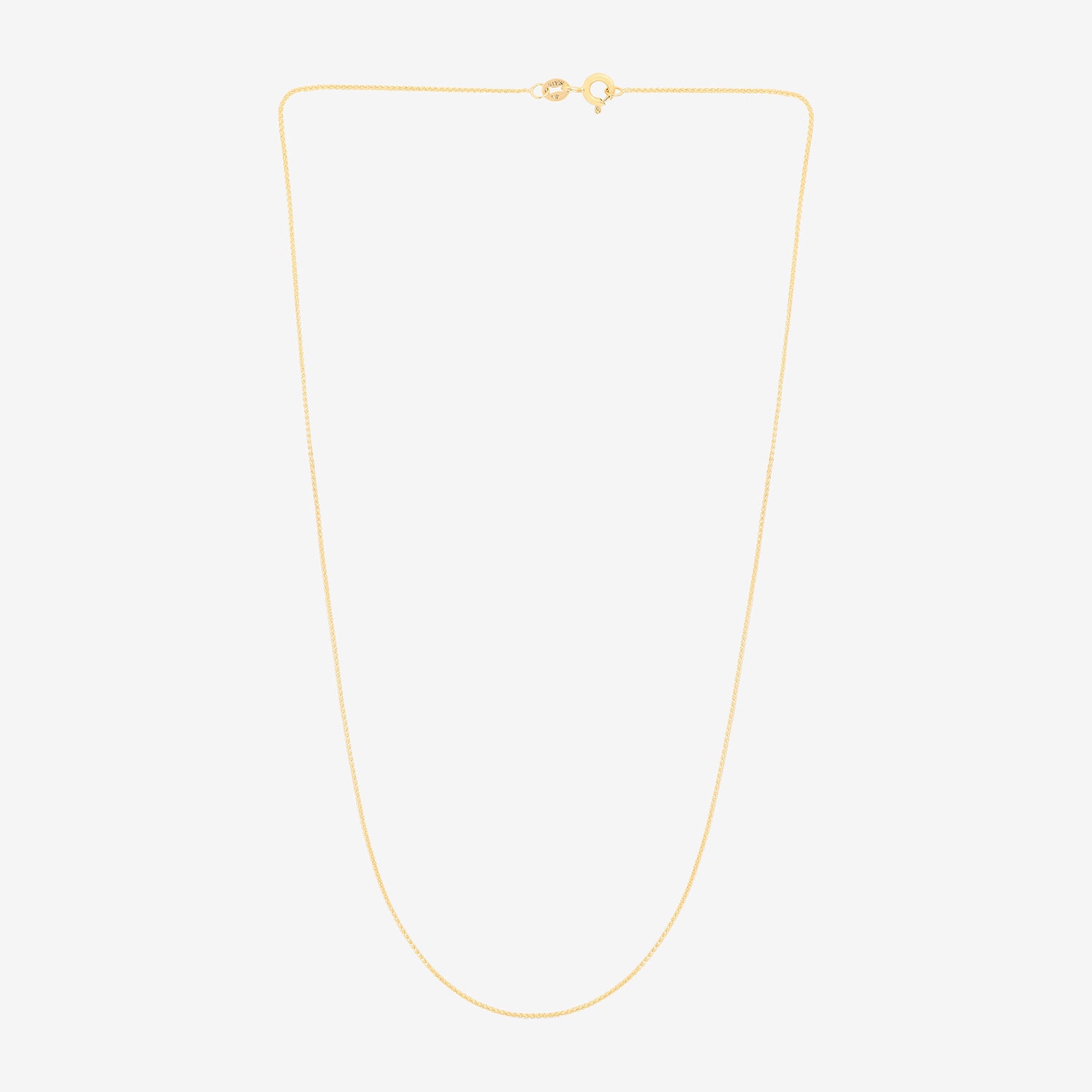 Womens 14K Gold Inch Wheat Chain Necklace