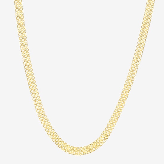 Womens 14K Gold 18 Inch Braid Chain Necklace