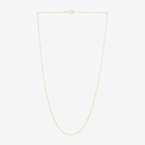 Womens 14K Gold 18 Inch Bead Chain Necklace