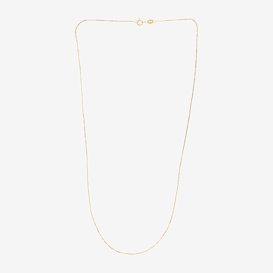 Womens 14K Gold 18 Inch Box Chain Necklace