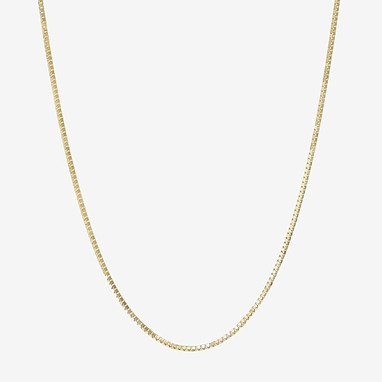Womens 14K Gold 18 Inch Box Chain Necklace