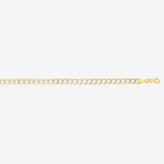 Mens 14K Gold 8 1/2 Inch Solid Curb Chain Bracelet