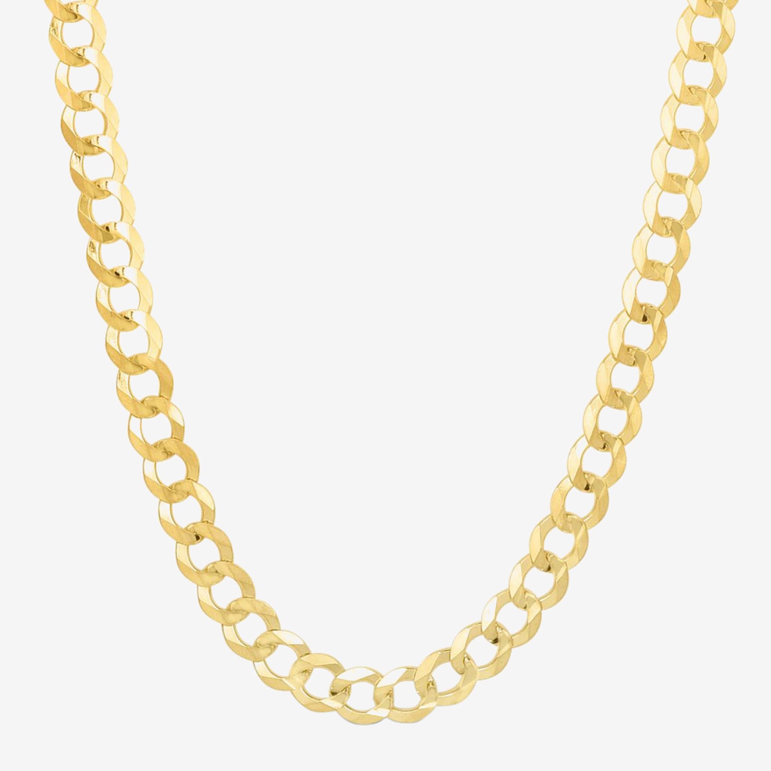 Mens 14K Gold 8 1/2 Inch Solid Curb Chain Bracelet