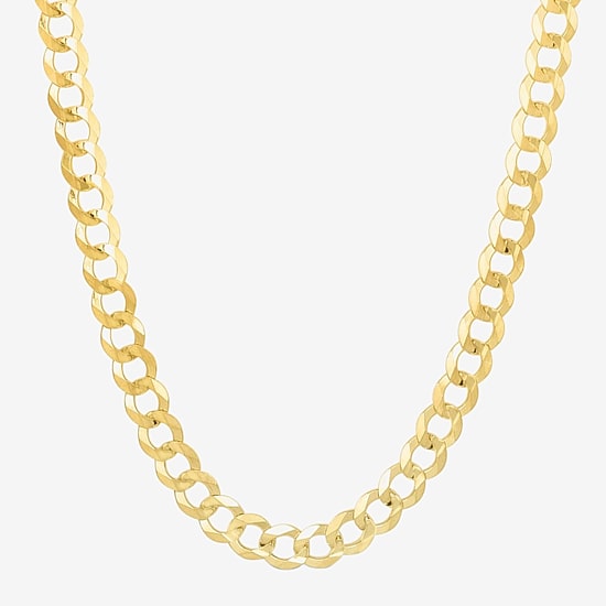 Mens 14K Gold 8 1/2 Inch Solid Curb Chain Bracelet