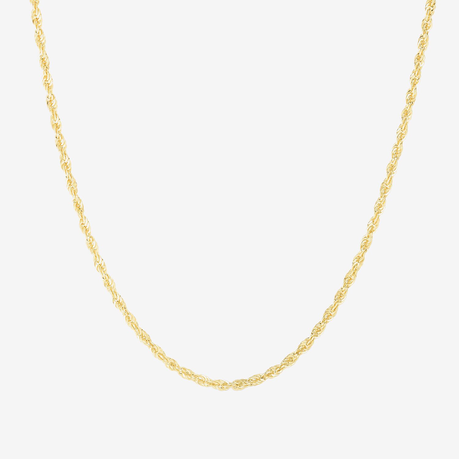 Unisex Adult 14K Gold 18 Inch Rope Chain Necklace