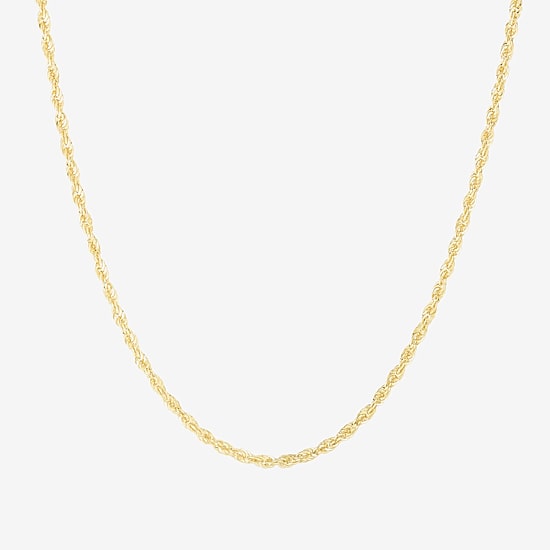 Unisex Adult 14K Gold 18 Inch Rope Chain Necklace