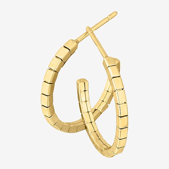 Womens 14K Gold 19.2mm Hoop Earrings