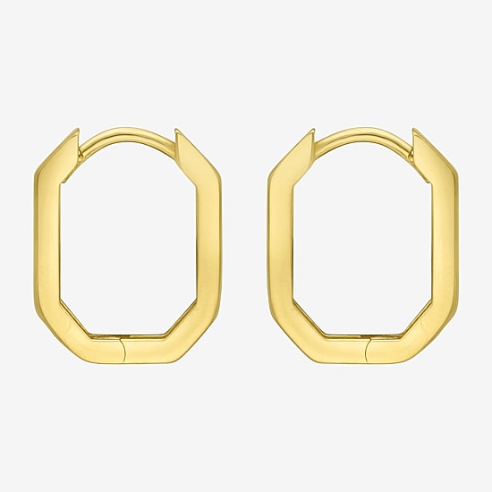 Womens 14K Gold 14.4mm Hoop Earrings