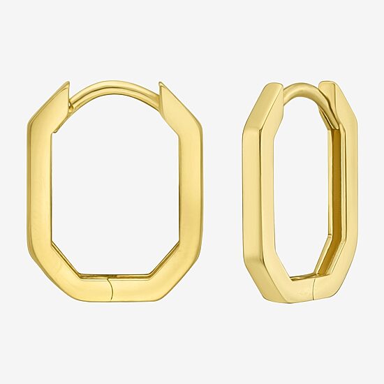 Womens 14K Gold 14.4mm Hoop Earrings