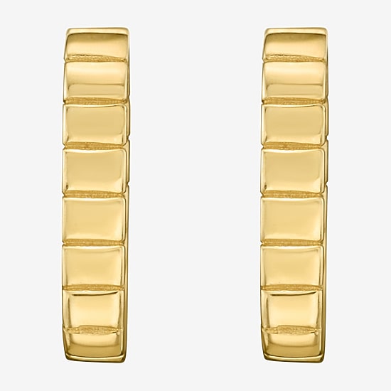 Gold Addiction Womens 14K Gold 13.8mm Oval Hoop Earrings