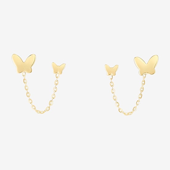 Womens 14K Gold Drop Earrings