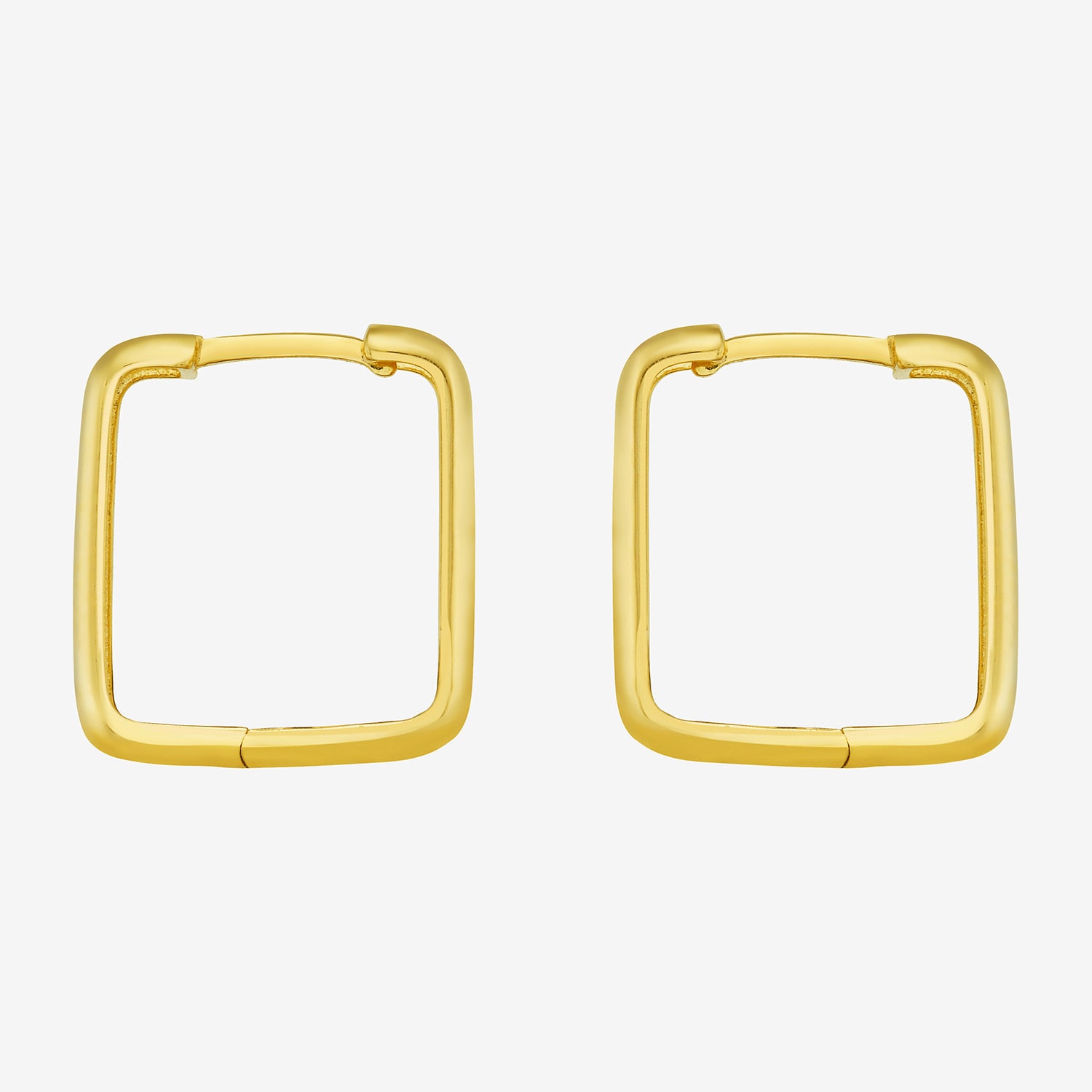 Gold Addiction Womens 14K Gold 14.2mm Square Hoop Earrings