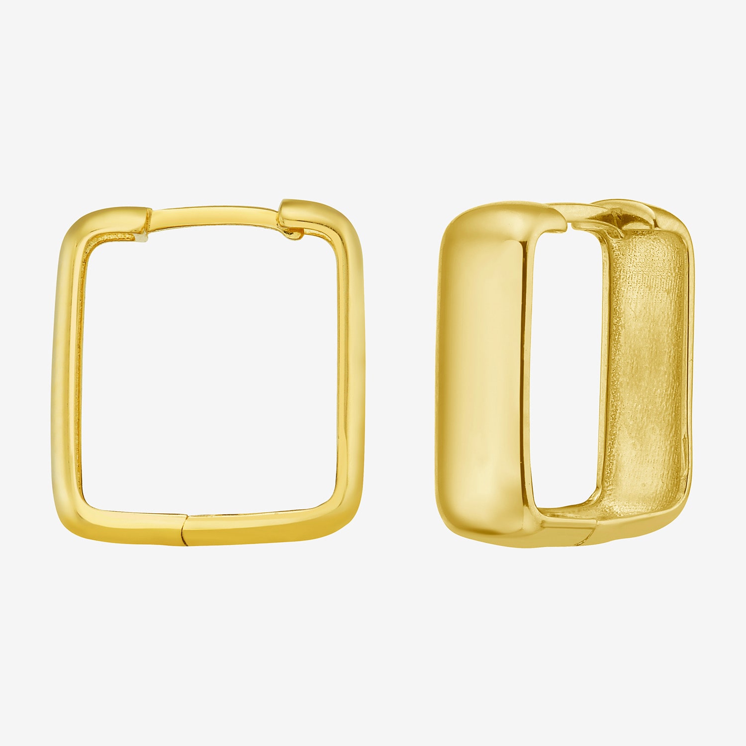 Gold Addiction Womens 14K Gold 14.2mm Square Hoop Earrings