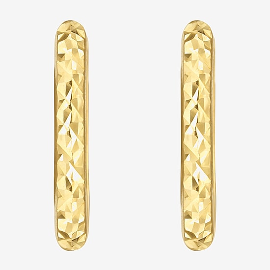 Gold Addiction Womens 14K Gold 14.1mm Hoop Earrings