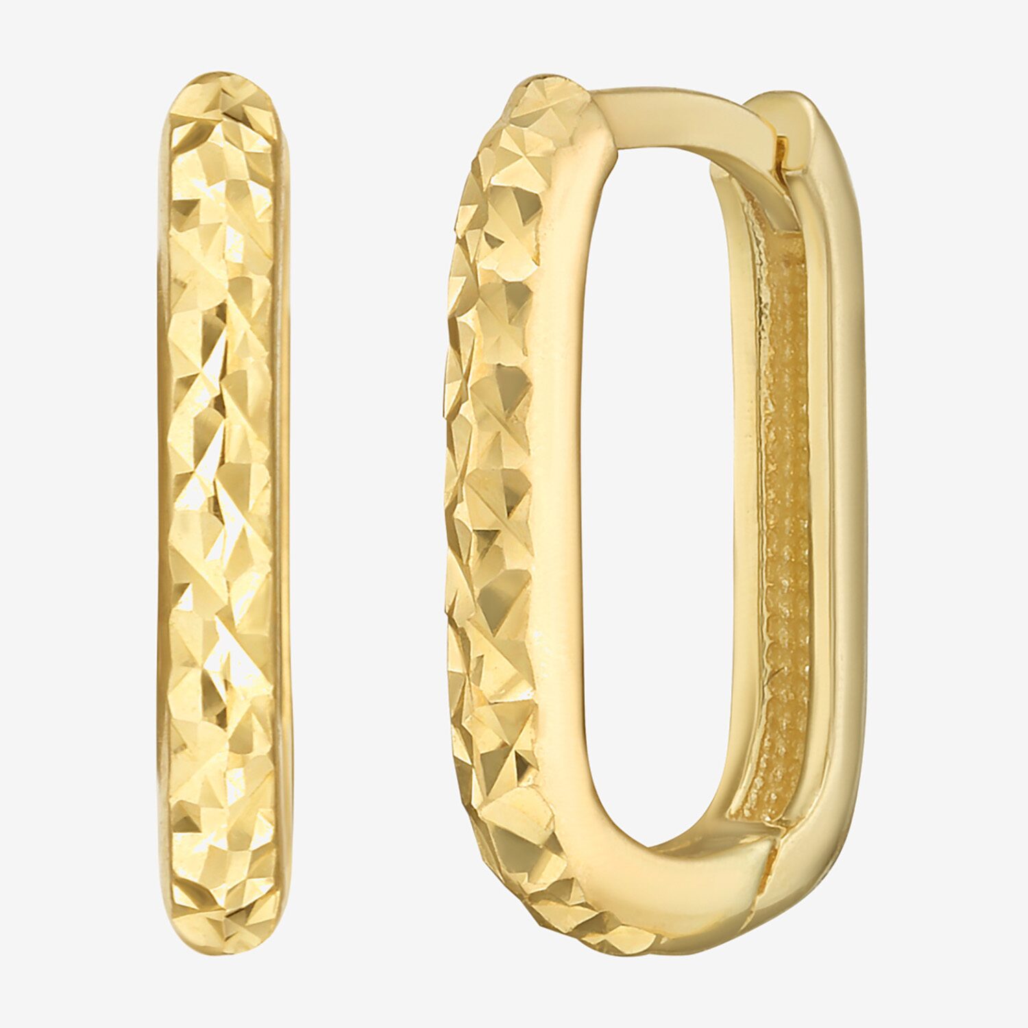 Gold Addiction Womens 14K Gold 14.1mm Hoop Earrings