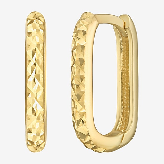 Gold Addiction Womens 14K Gold 14.1mm Hoop Earrings
