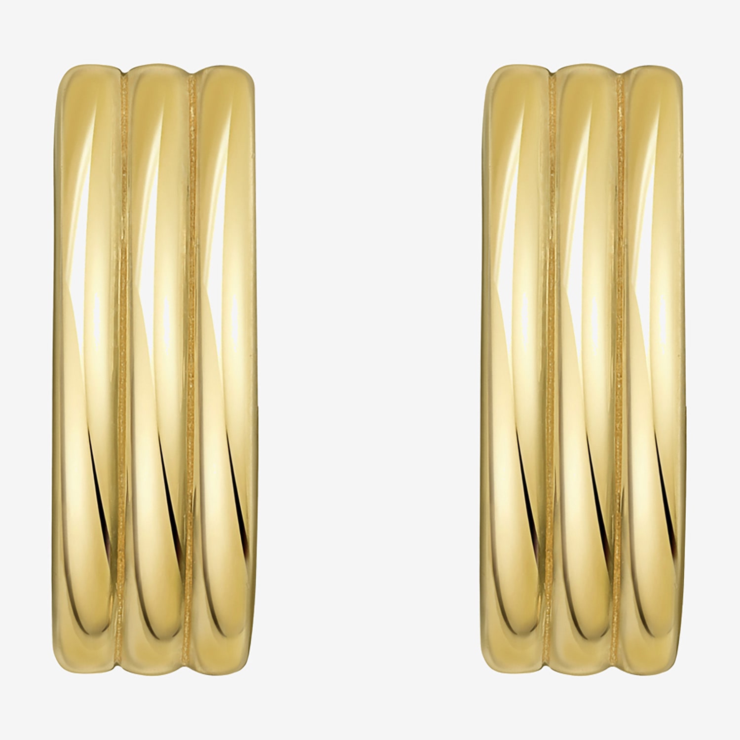 Womens 14K Gold 18mm Oval Hoop Earrings