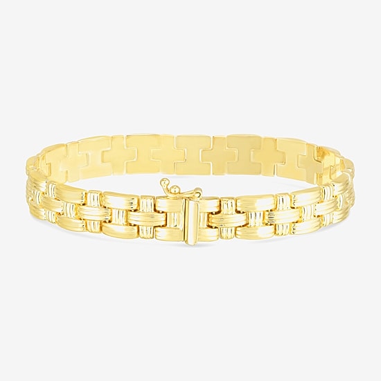 Womens 14K Gold 7.25 Inch Link Chain Bracelet