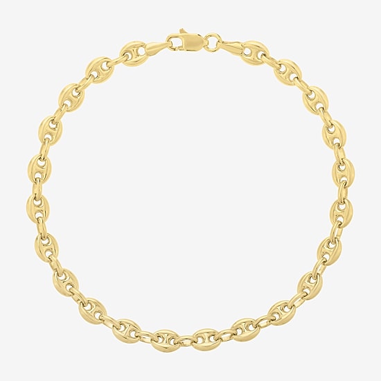 Gold Addiction Unisex Adult 14K Gold 7 Inch Solid Mariner Chain Bracelet