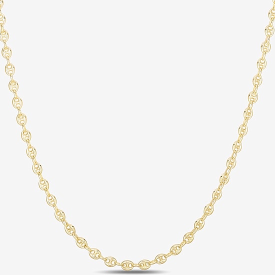 Gold Addiction Unisex Adult 14K Gold 7 Inch Solid Mariner Chain Bracelet
