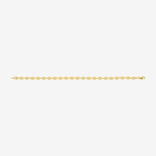 Gold Addiction Unisex Adult 14K Gold 7 Inch Solid Mariner Chain Bracelet