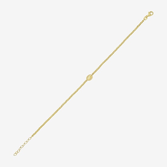 Womens 14K Gold 8 Inch Bead Chain Bracelet