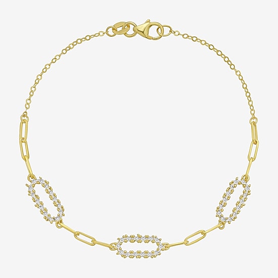 Womens 14K Gold 7.5 Inch Cable Chain Bracelet