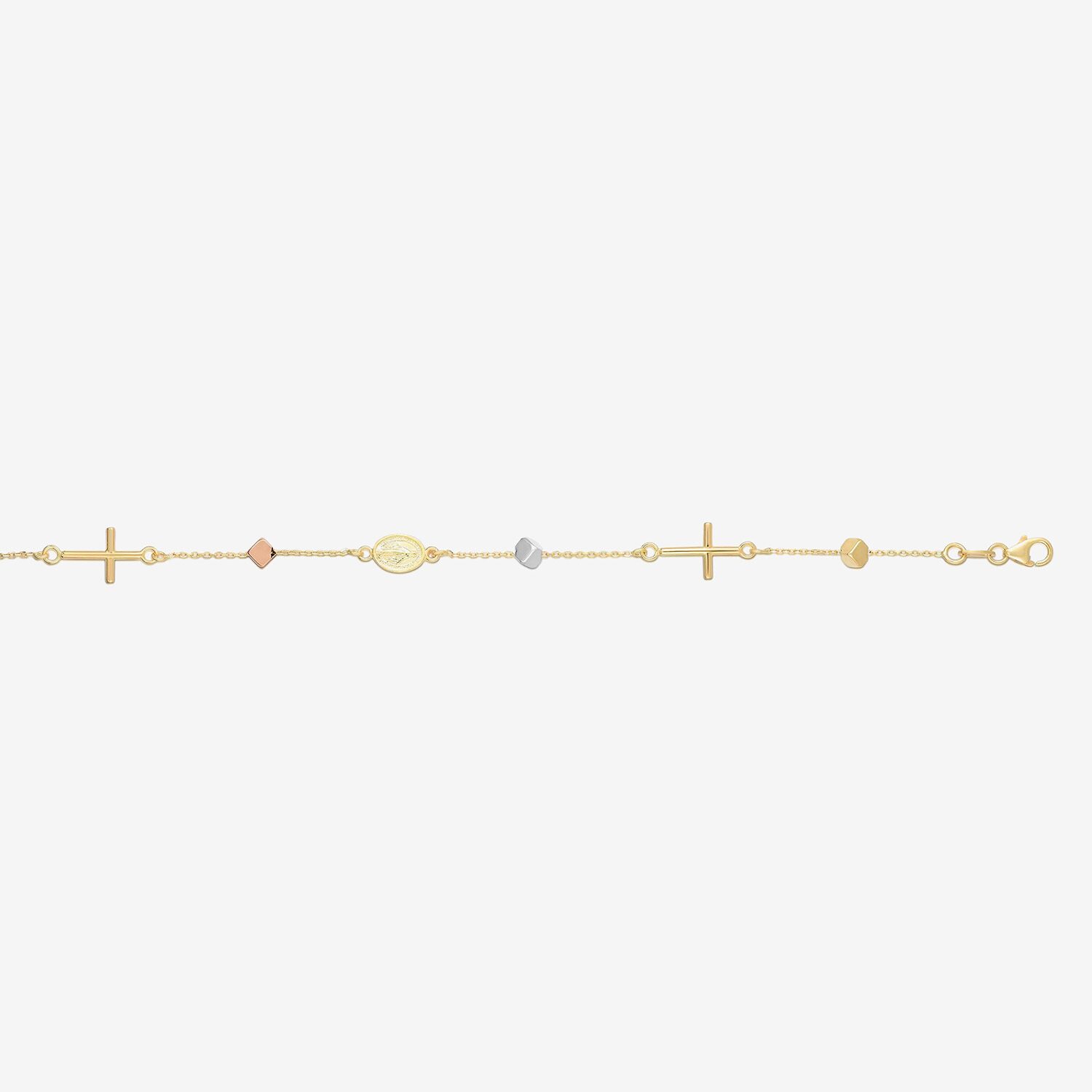 Womens 14K Gold 7.5 Inch Cable Chain Bracelet