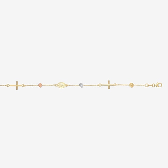 Womens 14K Gold 7.5 Inch Cable Chain Bracelet
