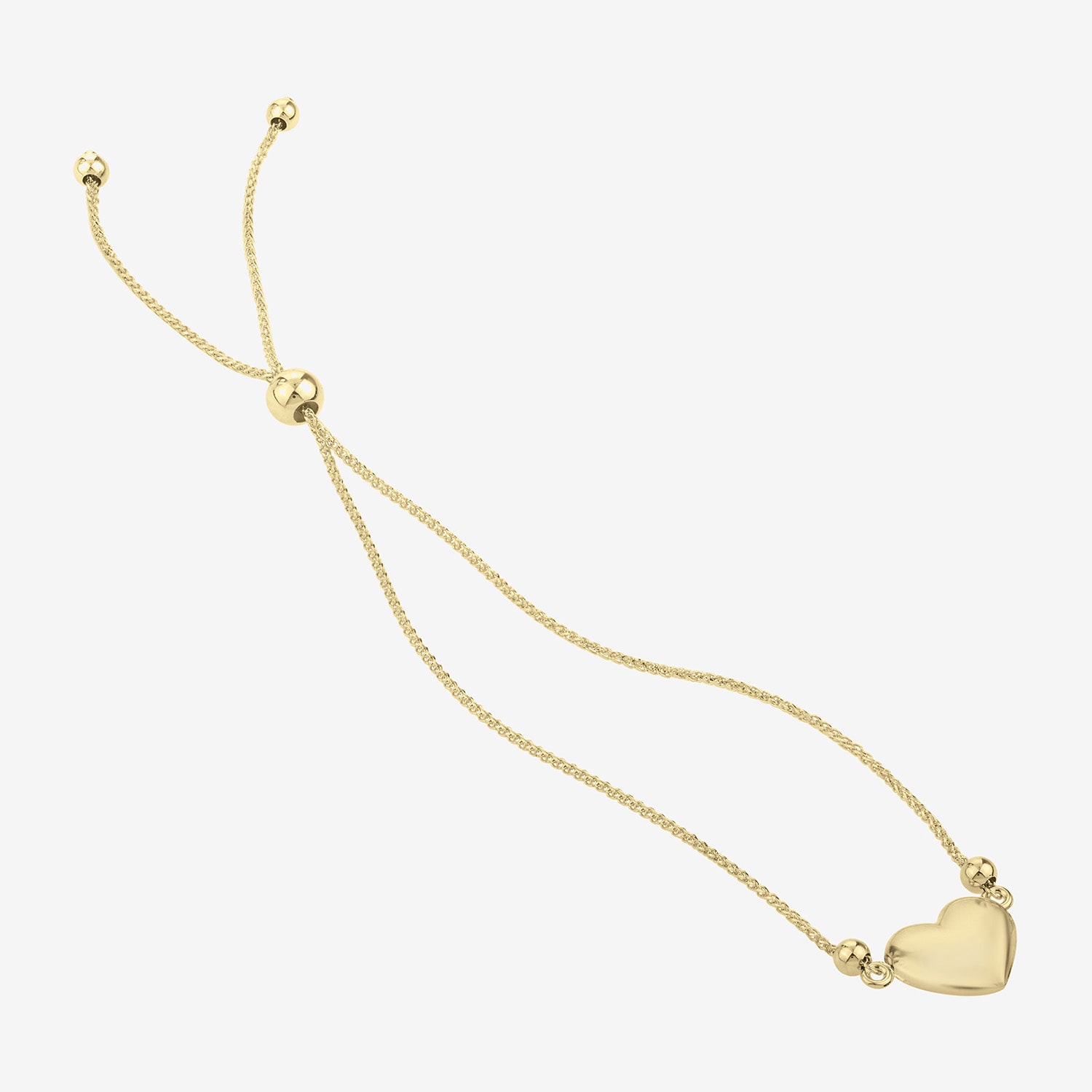 Womens 14K Gold 9 Inch Wheat Chain Bracelet