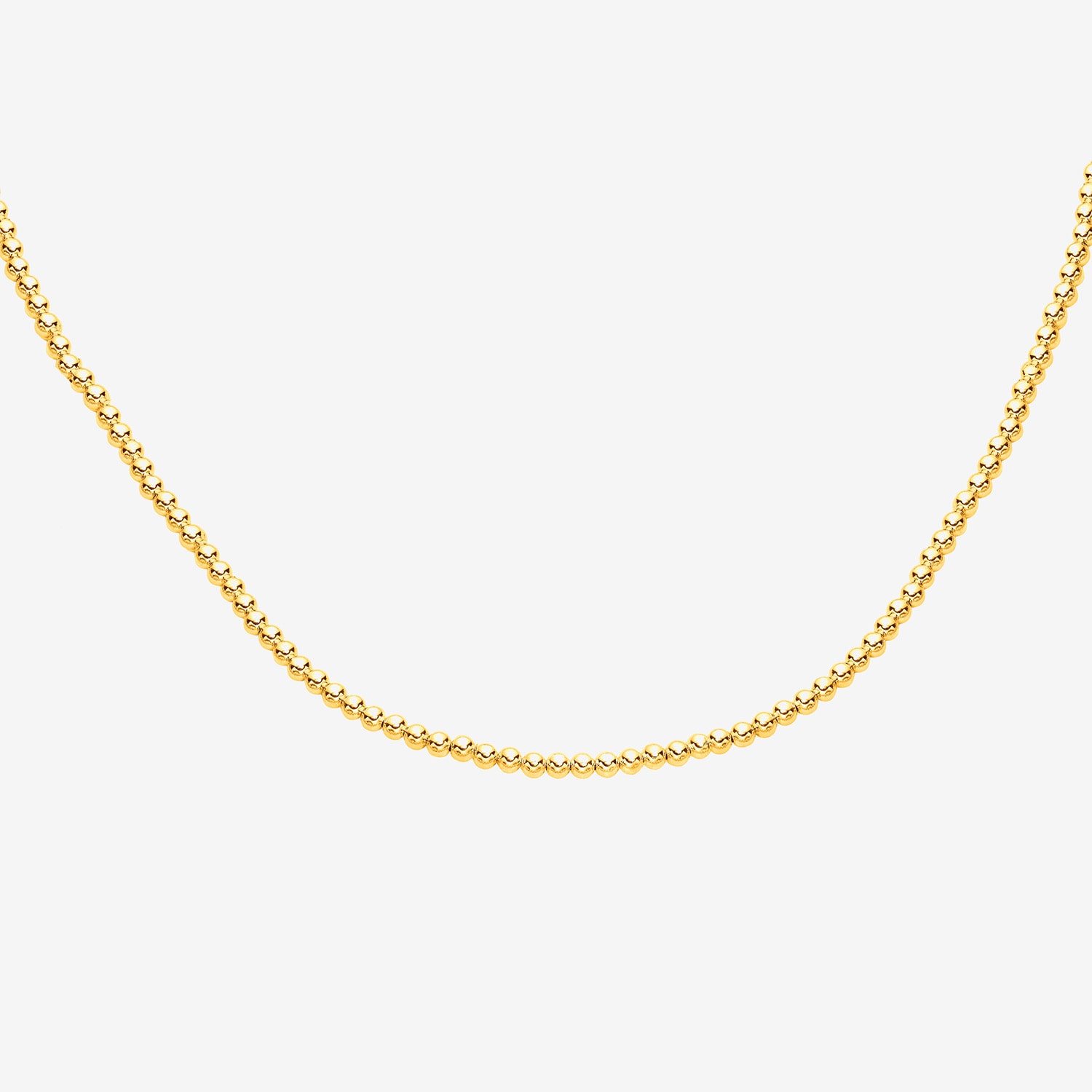 Gold Addiction Unisex Adult 14K Gold 8 Inch Bead Chain Bracelet