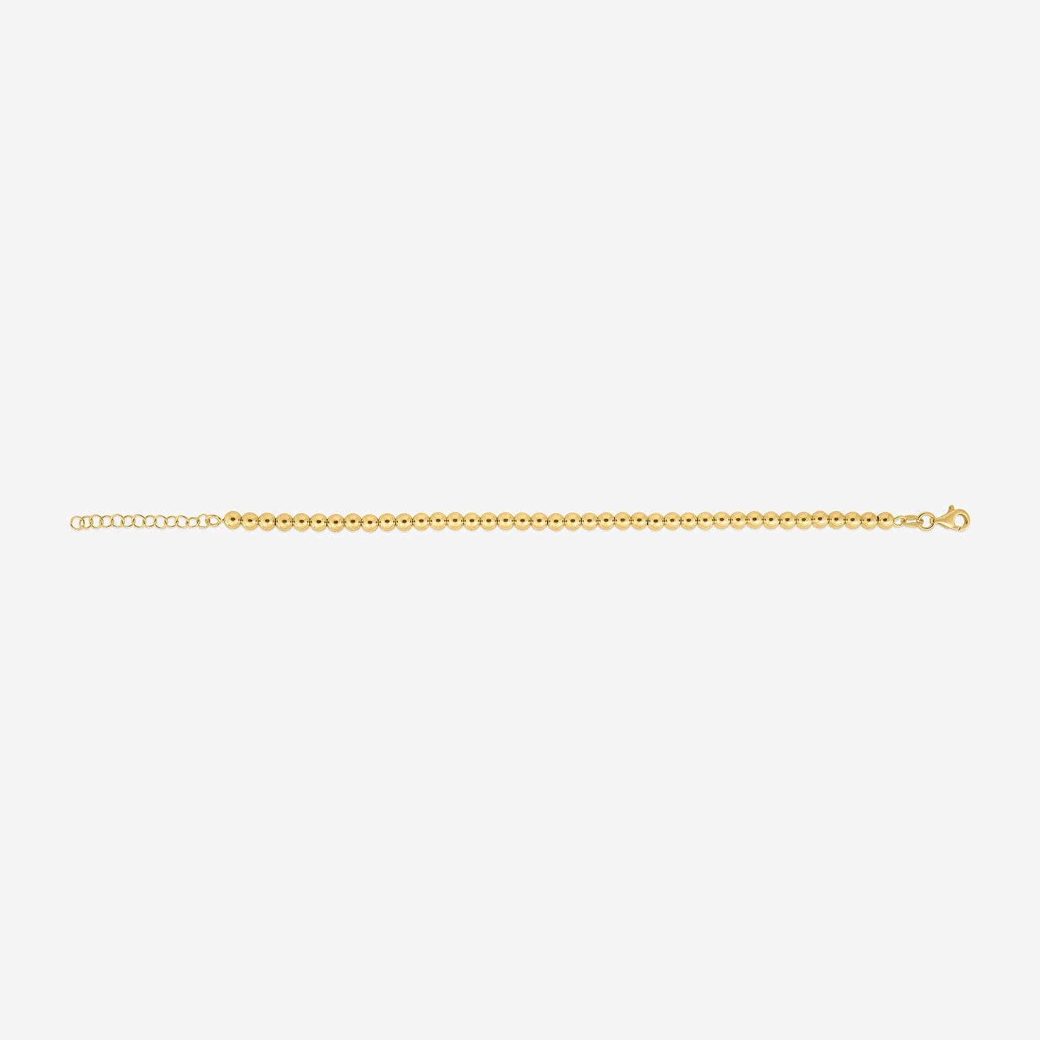 Gold Addiction Unisex Adult 14K Gold 8 Inch Bead Chain Bracelet