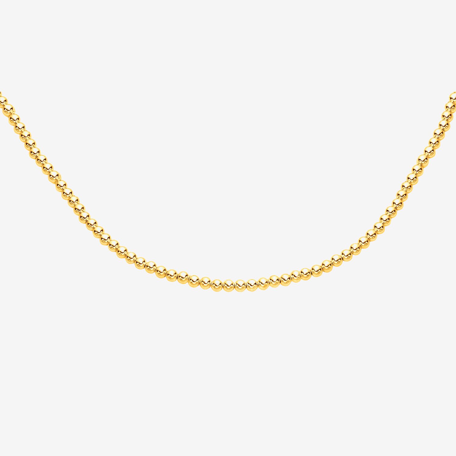 Unisex Adult 14K Gold 8 Inch Bead Chain Bracelet
