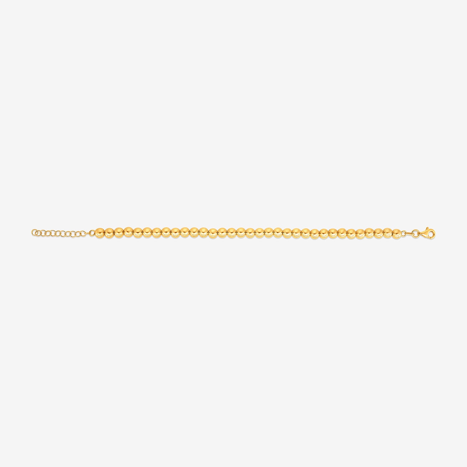 Unisex Adult 14K Gold 8 Inch Bead Chain Bracelet