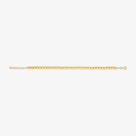 Unisex Adult 14K Gold 8 Inch Bead Chain Bracelet