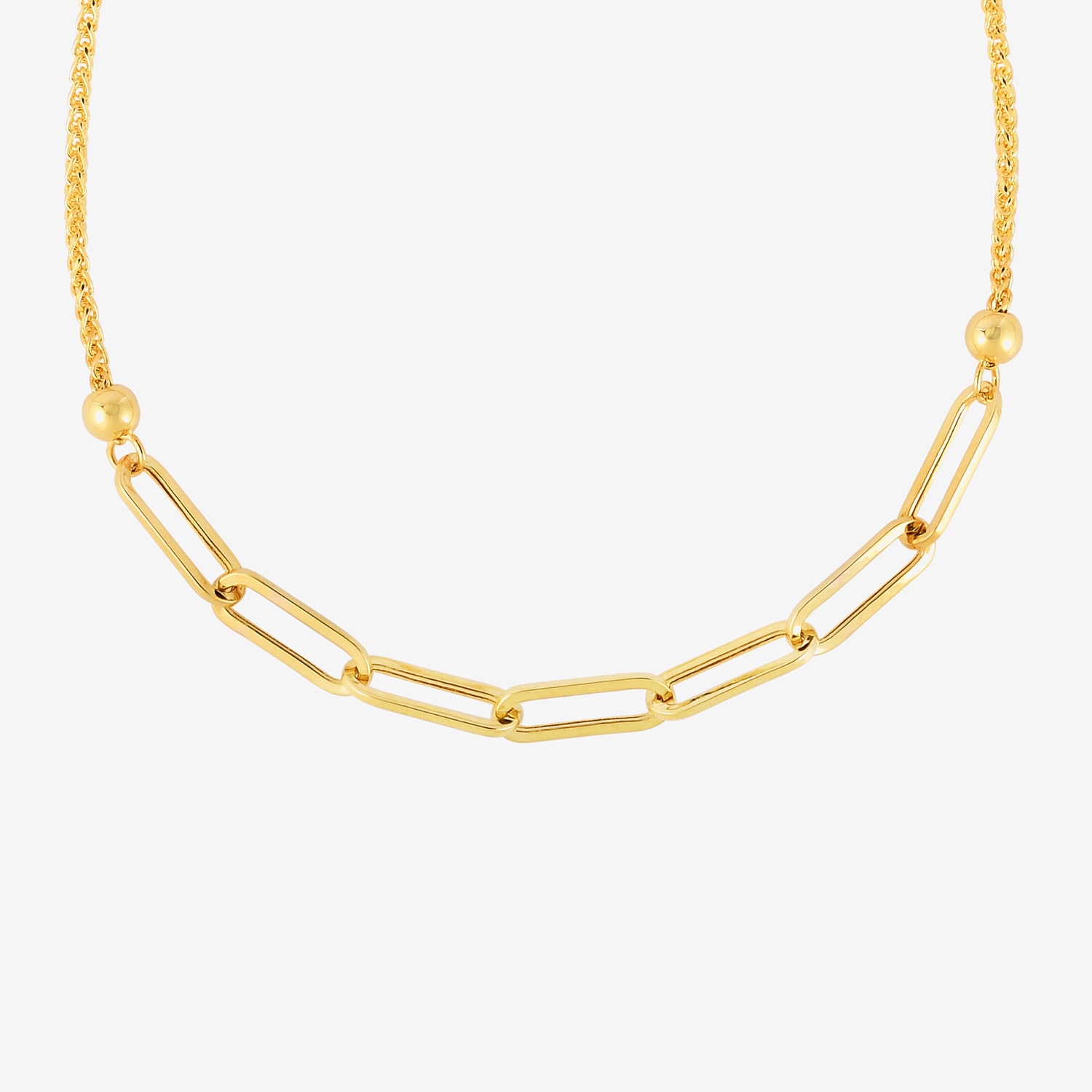 Gold Addiction Womens 14K Gold 9 1/4 Inch Wheat Chain Bracelet