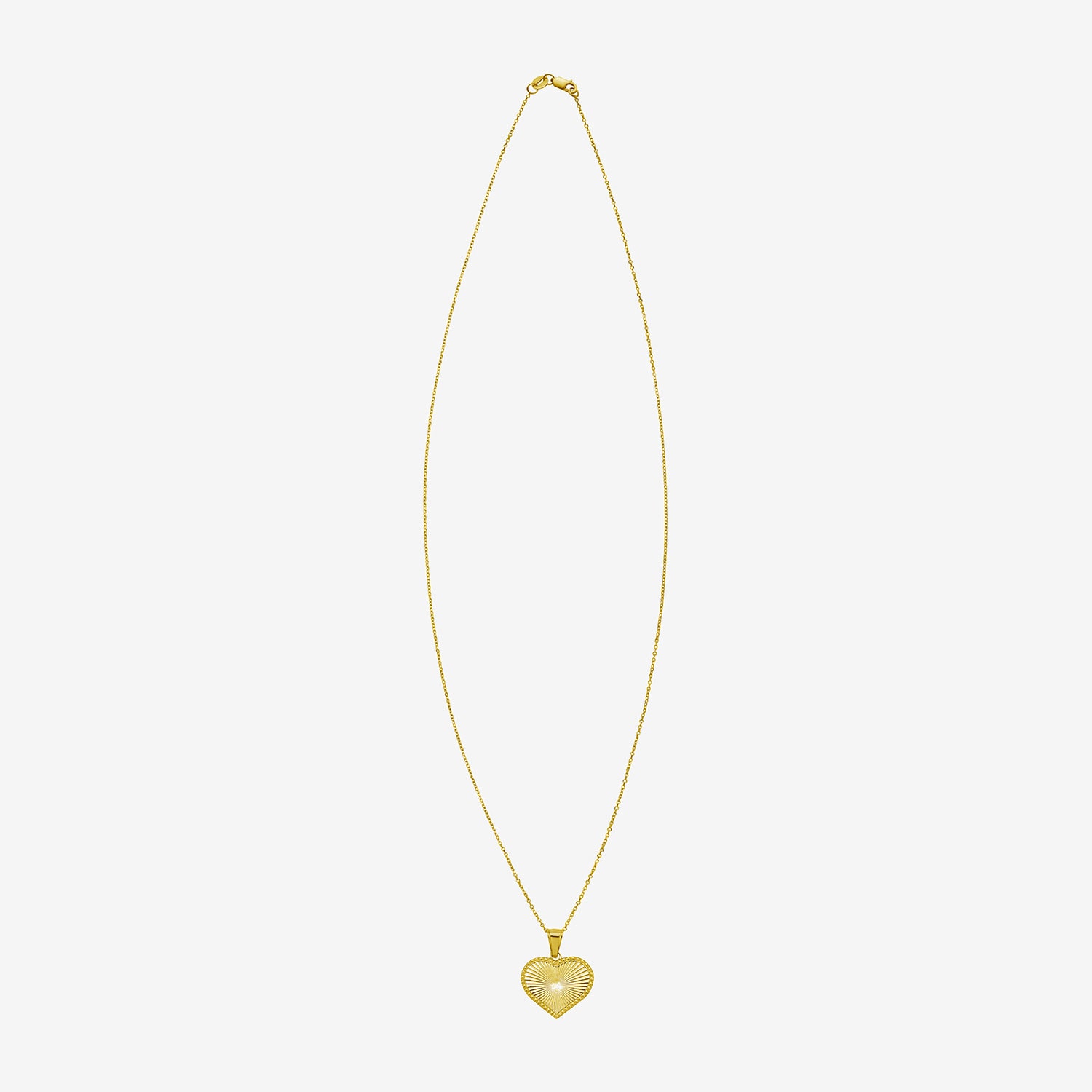 Womens 14K Gold Heart 18 Inch Pendant Necklace