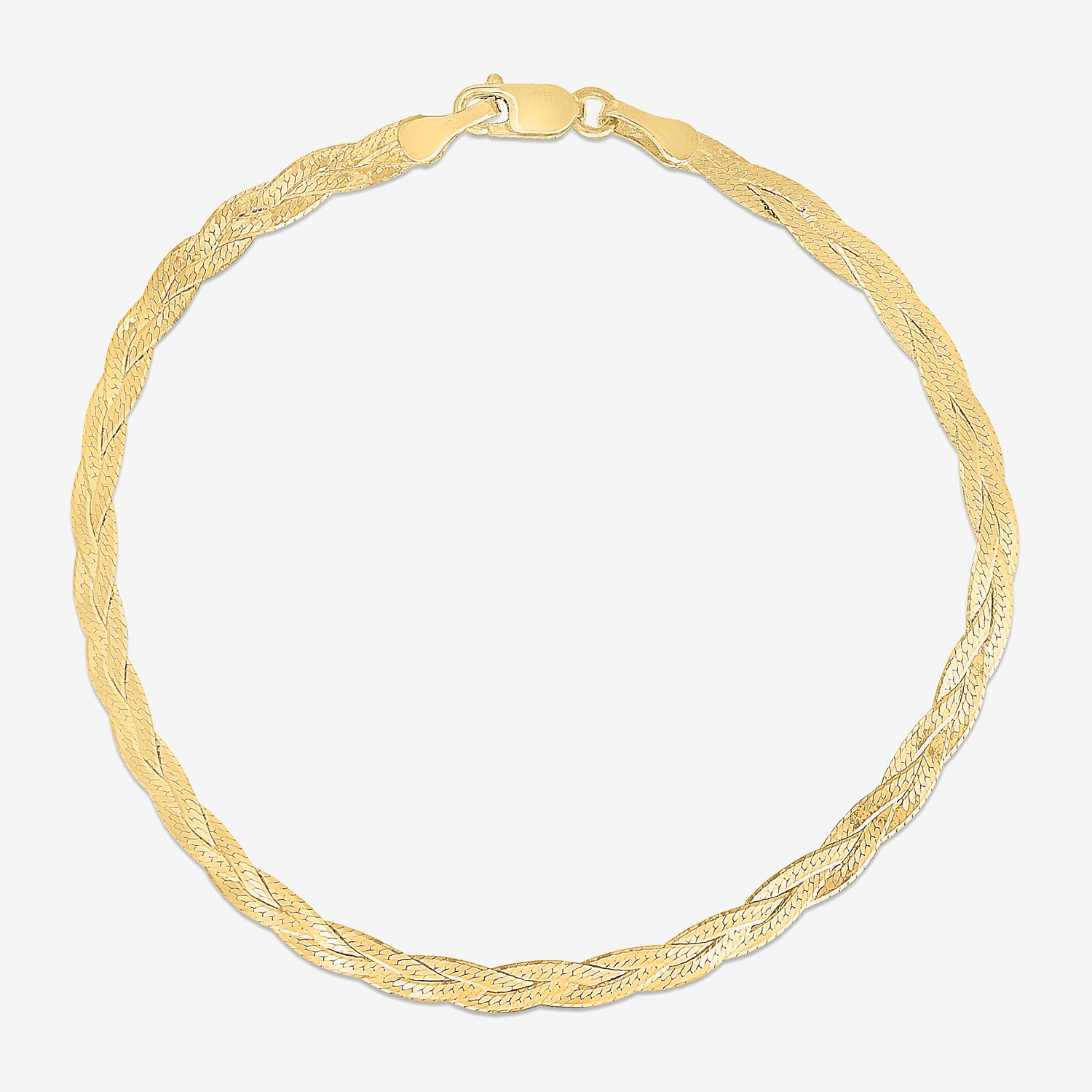 Unisex Adult 14K Gold 18 Inch Braid Chain Necklace