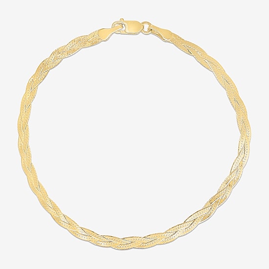 Unisex Adult 14K Gold 18 Inch Braid Chain Necklace