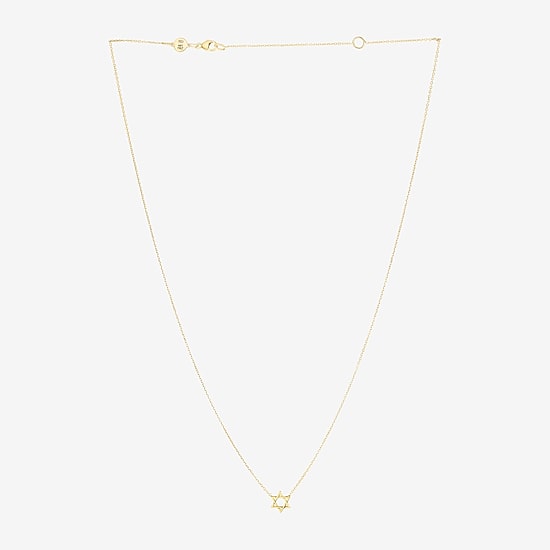 Star Of David Womens 14K Gold Star 18 Inch Pendant Necklace