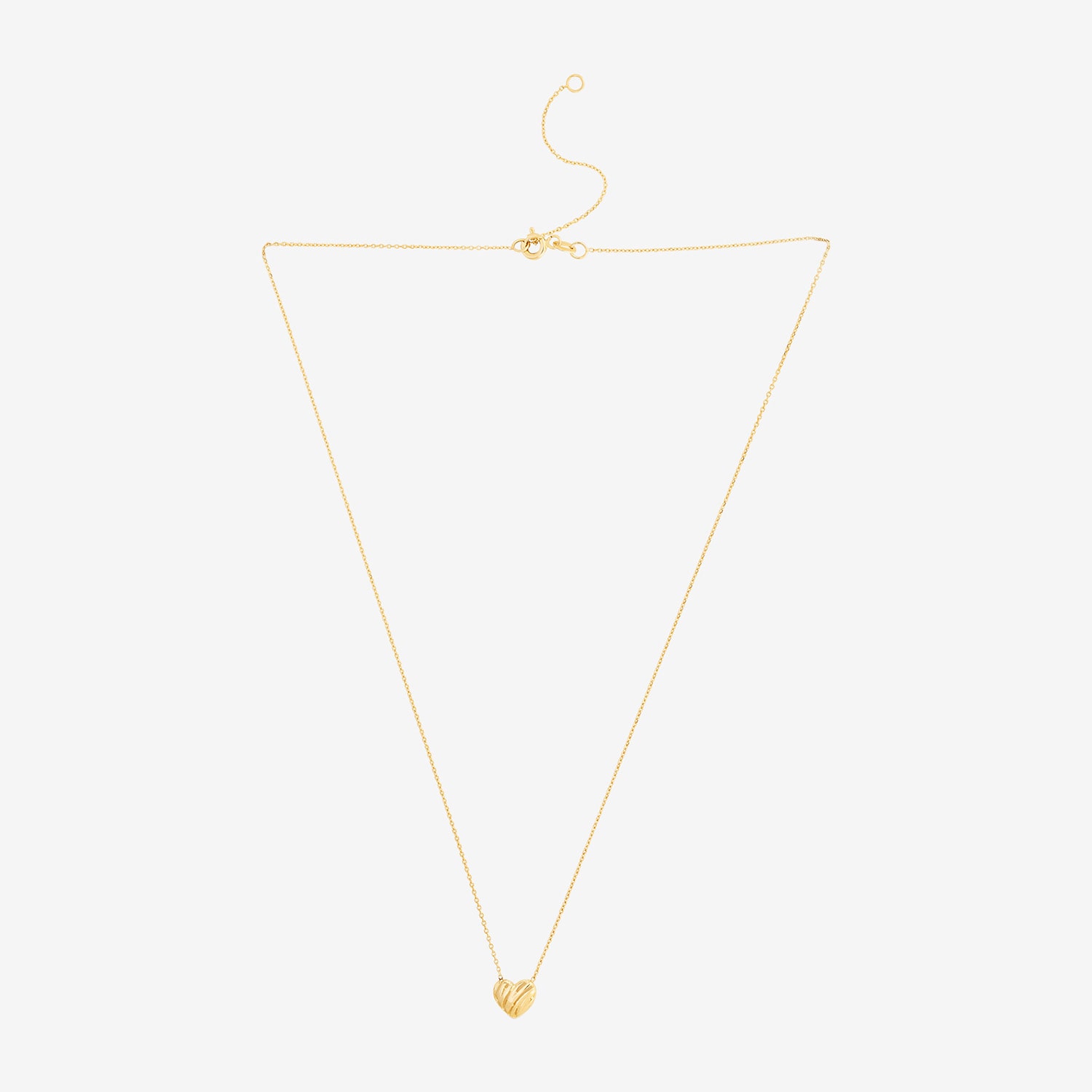 Womens 14K Gold Heart 18 Inch Pendant Necklace